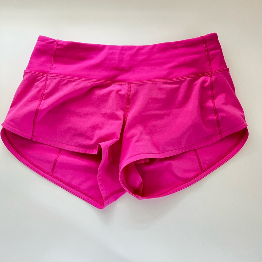 LULULEMON SONIC PINK SPEED UP SHORTS